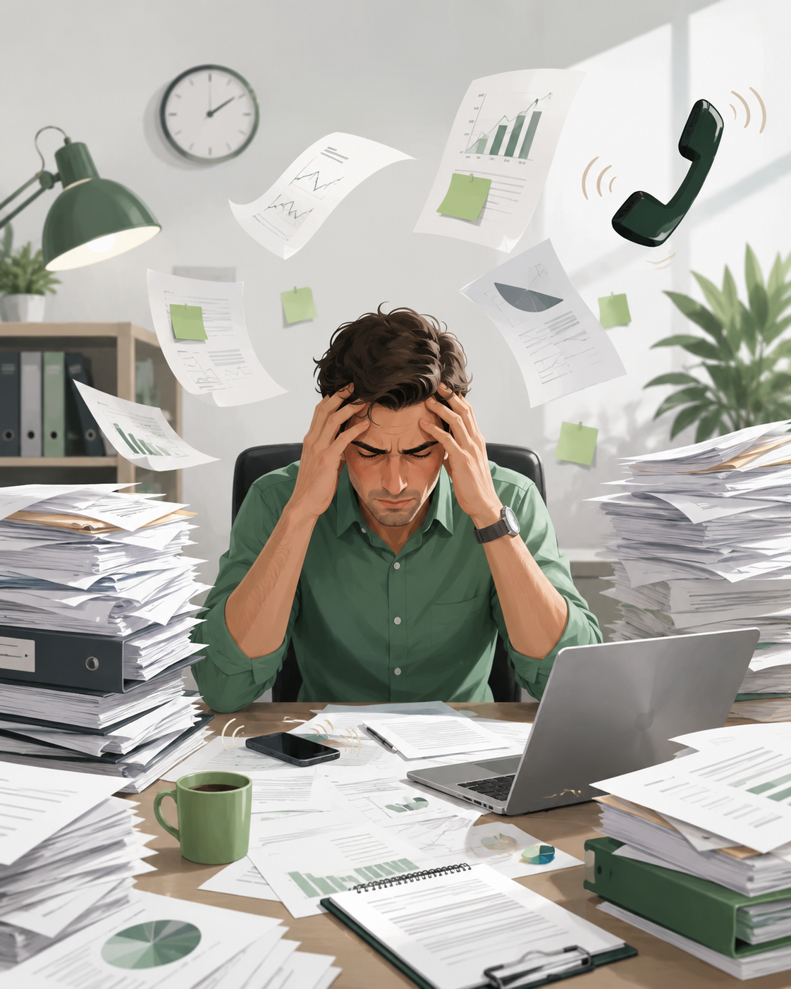 Business owner overwhelmed with stress